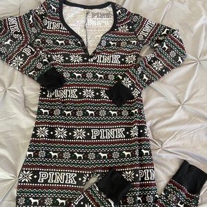 VS PINK CHRISTMAS ONESIE - MEDIUM